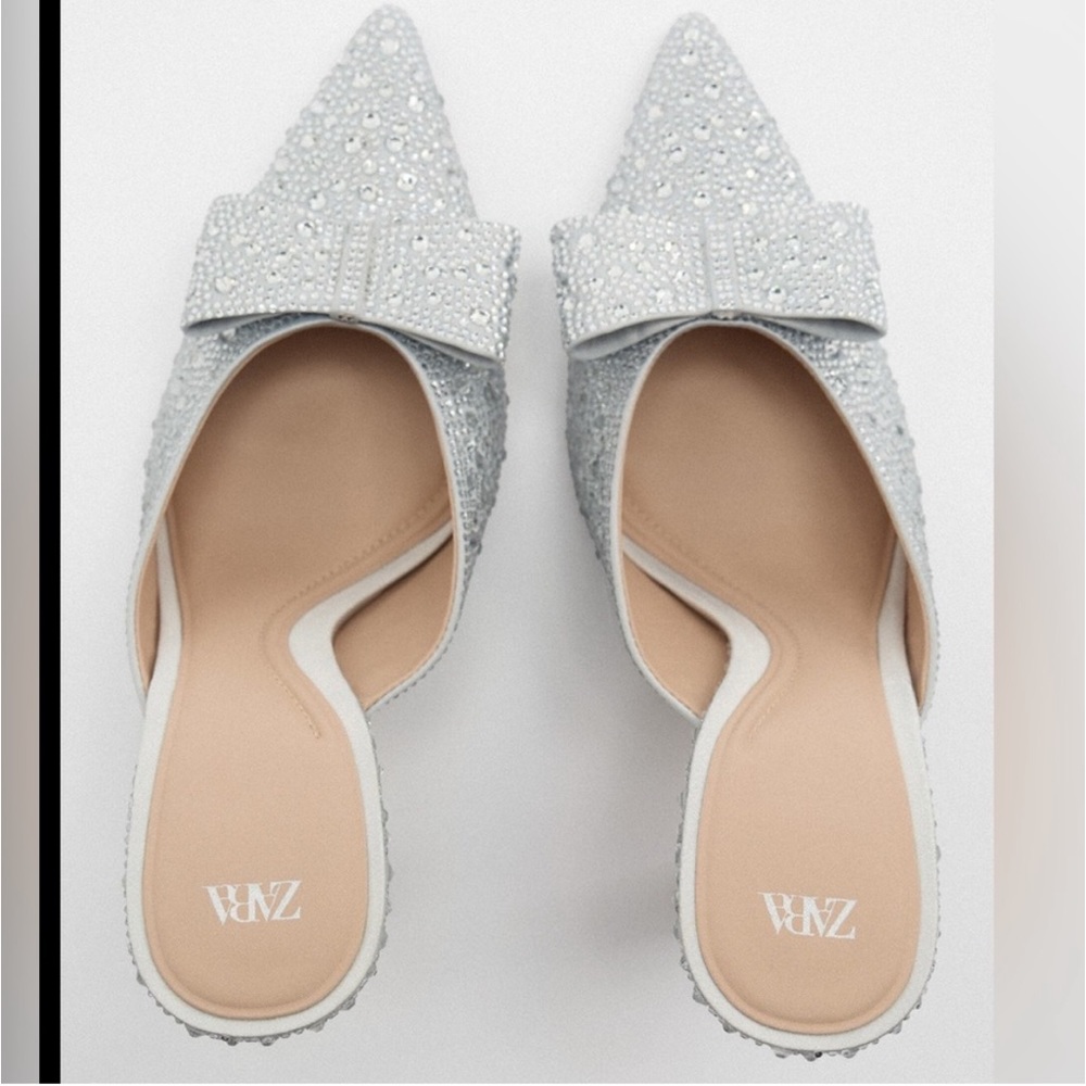 ZARA Rhinestone Mules - Picture 2 of 6